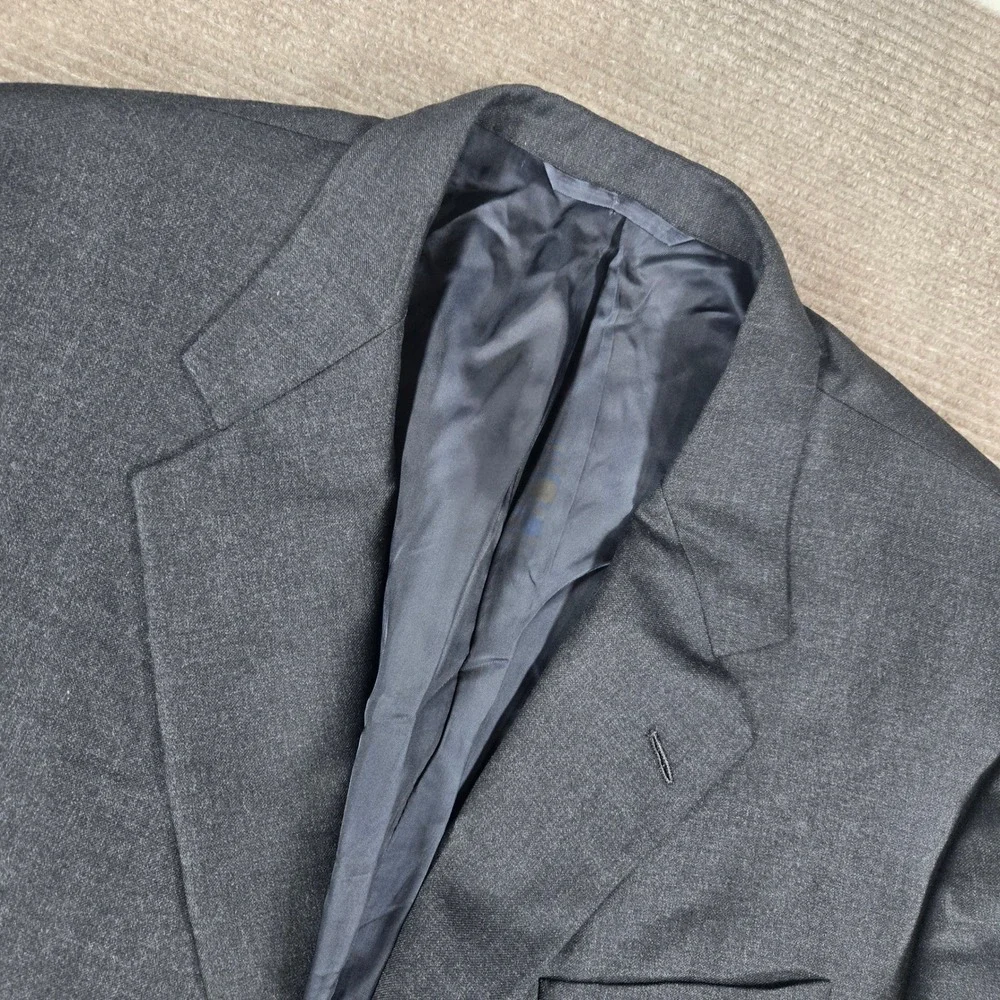 Hickey Freeman Mens 44 Reg Gray Wool Boardroom Two‎ Button Blazer Sport Coat